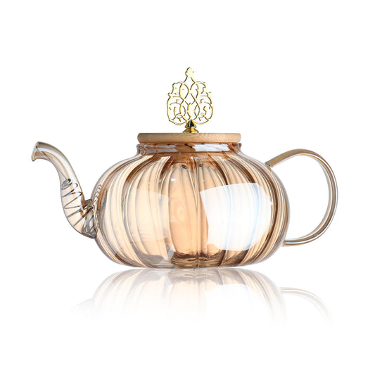 Electroplated Amber Glass Teapot